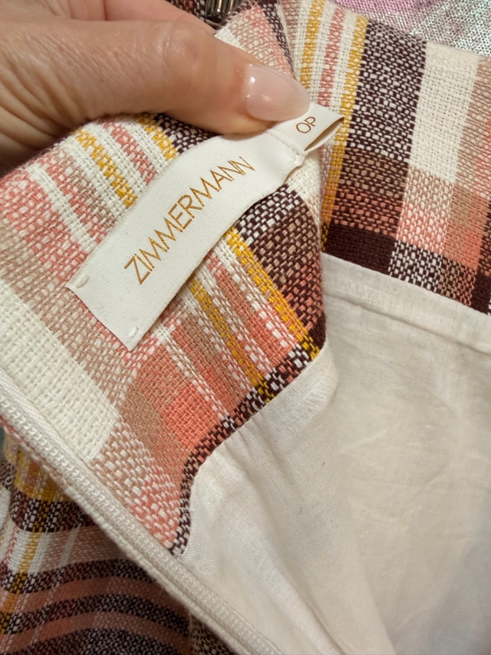 Zimmermann Matchmaker Linen Plaid Skirt and Crop Top Set sz XS NWOT - Picture 15 of 16